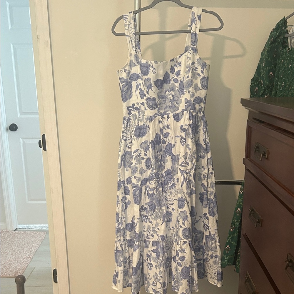 Reformation Blue Floral Sundress - Sleeveless Cotton Midi Dress